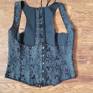 Black brocade underbust corset xl